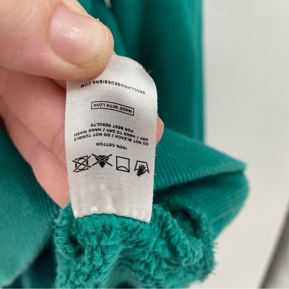 Skullhouse Green SHADY Crewneck Pullover Sweatshirt Medium/Large - Picture 4 of 6